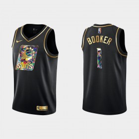 Dres Phoenix Suns Devin Booker 1 Nike 2021-22 Crno Golden Edition 75th Anniversary Diamond Swingman
